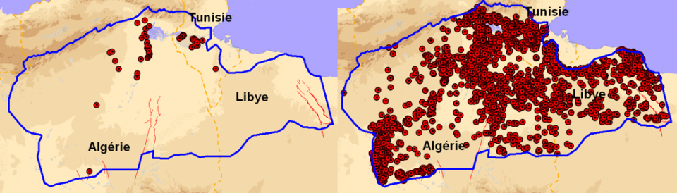 Figure 2. Increase of the number of drilling points between 1950-2012