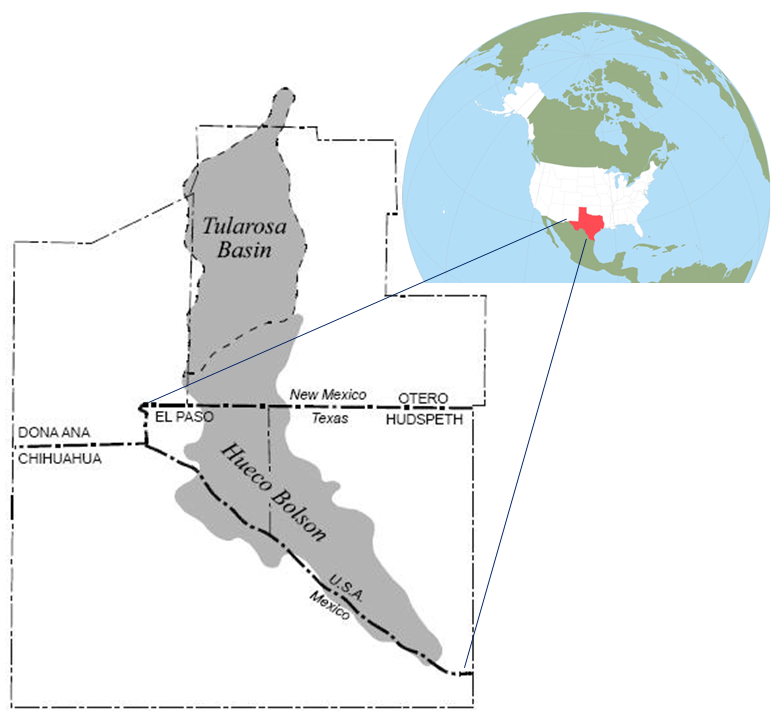Figure 1. The Hueco Bolson on the U.S.-Mexico Border.
