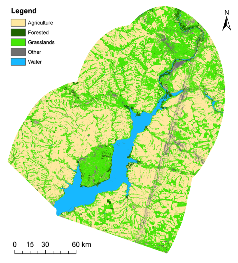 Figure 4. Land use thematic map, the result of the supervised classification, as viewed in ArcMap. (Map created by author).