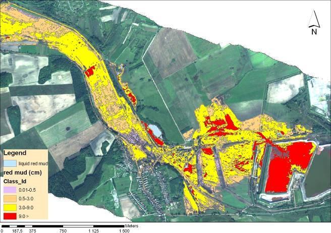 Figure 5. Estimated depth of red mud as a function of RMLI.