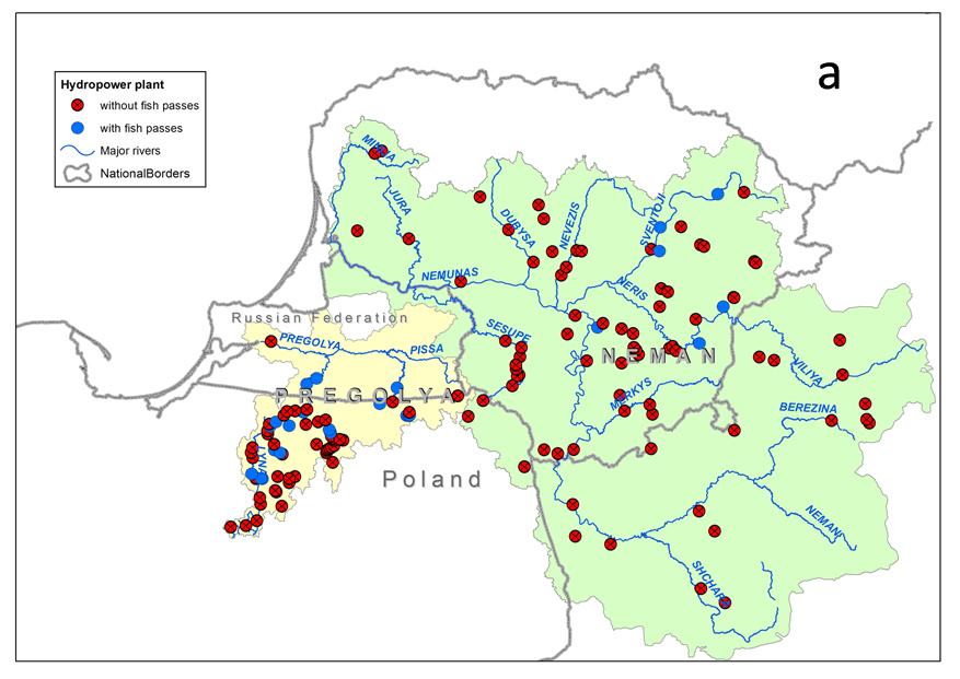 Figure 2a. Information on fish passes in hydropower plants