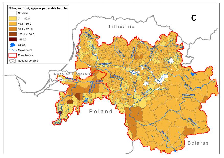Figure 2c. Nitrogen input by mineral fertilizer in administrative units