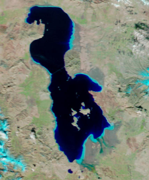 Figure 6a. MODIS images of Lake Uromiyeh: 30 Nov. 2005